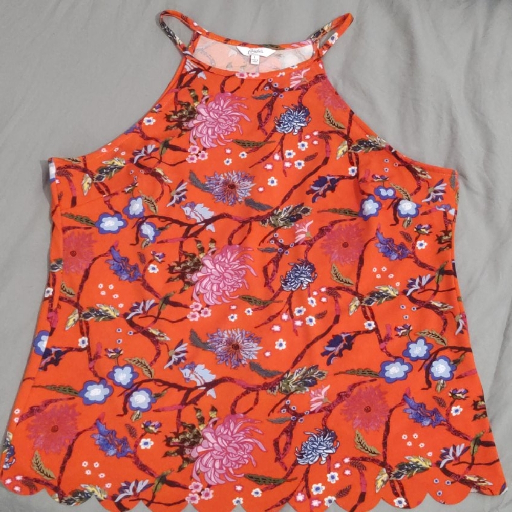 Candie's scalloped with open back tank